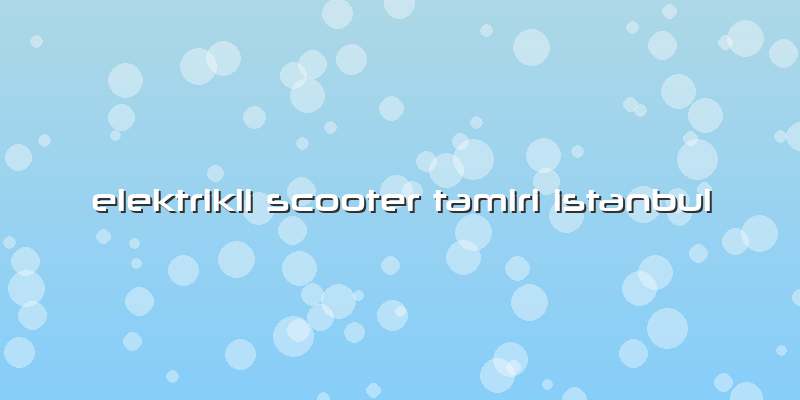 Elektrikli Scooter Tamiri Istanbul