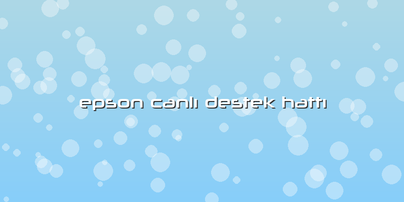Epson Canlı Destek Hattı